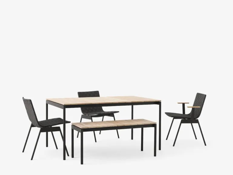 &Tradition Ville AV27 bänk, 110 x 40 cm, teak - varm svart