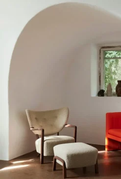 &Tradition Wulff ATD2 loungefåtölj, Karakorum 003 - valnöt