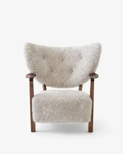 &Tradition Wulff ATD2 loungefåtölj och ATD3 puff, Moonlight - valnöt