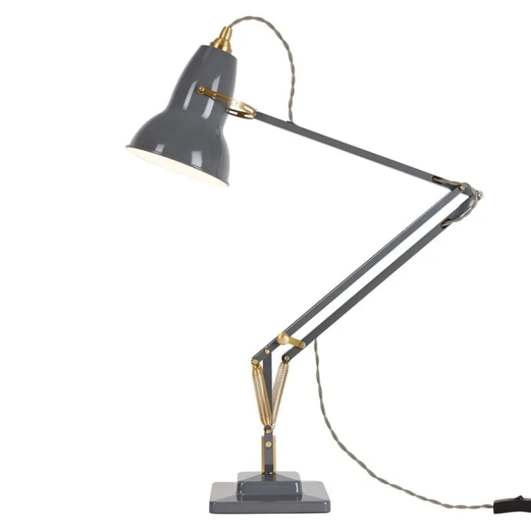 Anglepoise Original 1227 Brass skrivbordslampa, elefantgrå
