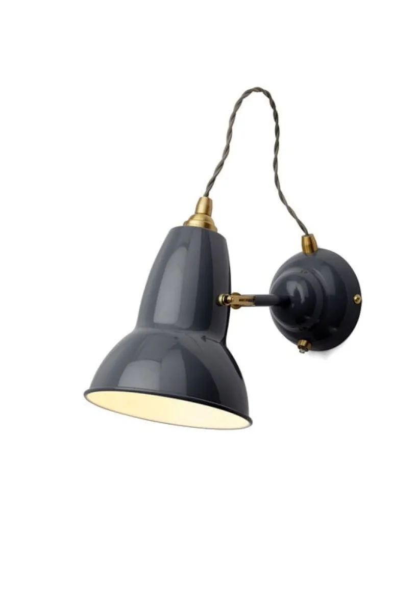 Anglepoise Original 1227 Brass vägglampa, elefantgrå