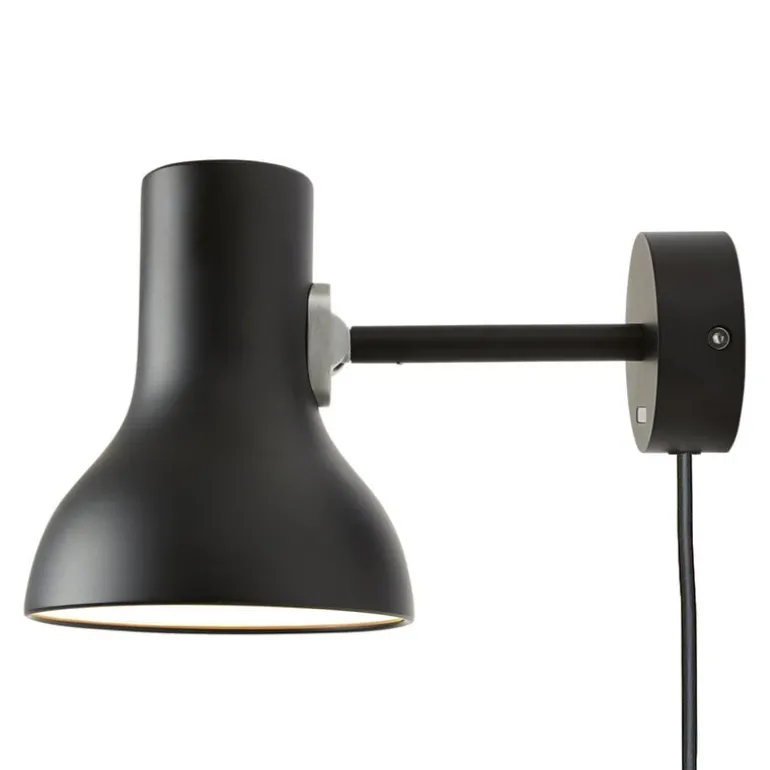 Anglepoise Type 75 Mini vägglampa med kabel, jet svart