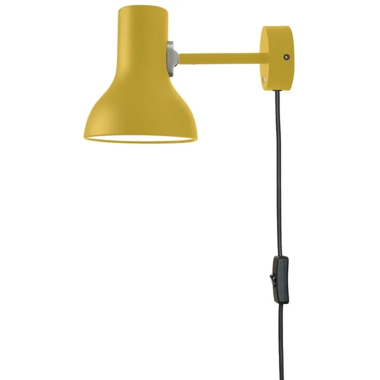 Anglepoise Type 75 Mini vägglampa med kabel, M. Howell Ed., yellow ochre