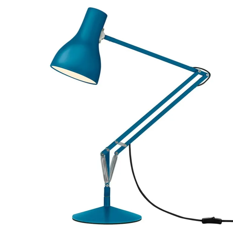 Anglepoise Type 75 skrivbordslampa, Margaret Howell Edition, saxonblå