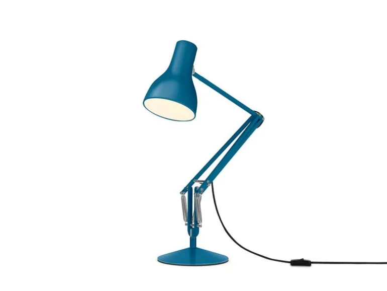 Anglepoise Type 75 skrivbordslampa, Margaret Howell Edition, saxonblå