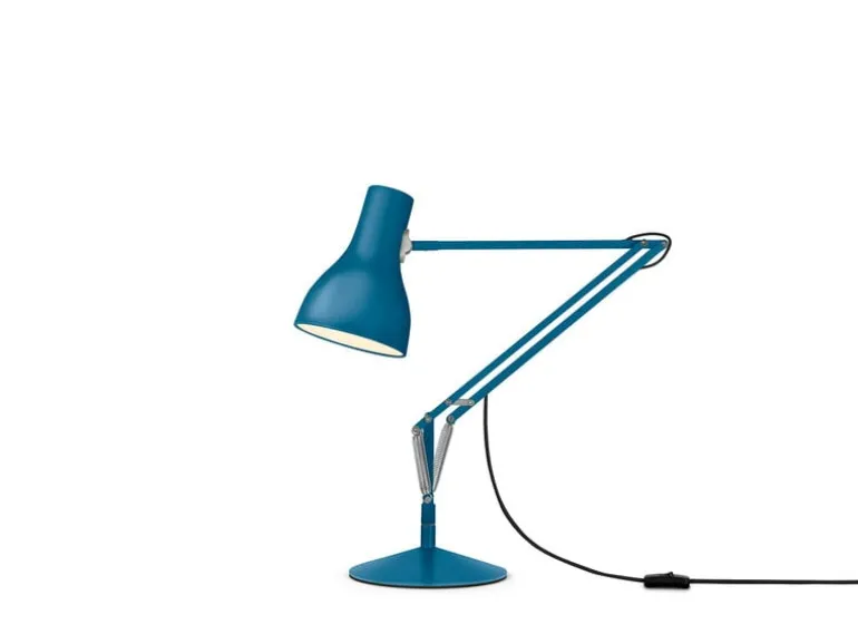 Anglepoise Type 75 skrivbordslampa, Margaret Howell Edition, saxonblå