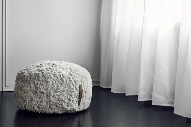 Anno Rahka sittpuff/fotpall, 60 cm, naturvit