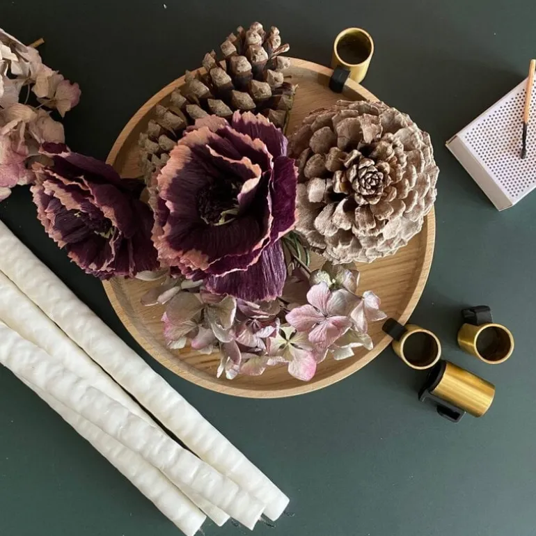 applicata Luna ljusstake, ek - mässing