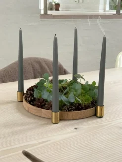 applicata Luna Maxi ljusstake, ek - mässing