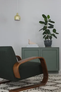 Artek Aalto Armchair 400 ”Tank”, valnöt - mörkgrön Vidar 972