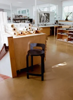 Artek Aalto barstol K65, svart