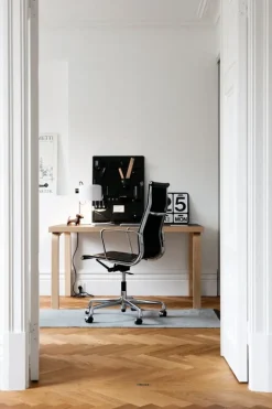 Artek Aalto bord 80A, björk - svart linoleum