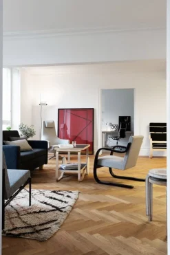 Artek Aalto fåtölj 402, björk - svart Hallingdal 190