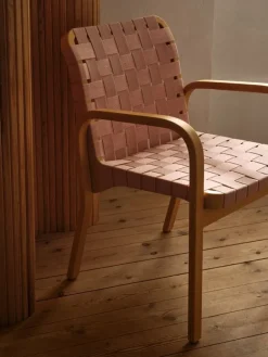 Artek Aalto fåtölj 45, honung - naturröd sitsbandväv