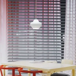 Artek Aalto pendellampa A333 "Turnip", vit - mässing