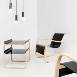 Artek Aalto sidobord 915, vit - björk