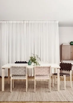 Artek Aalto stol 611, björk - svart/brun vävning