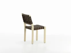 Artek Aalto stol 611, björk - svart/brun vävning