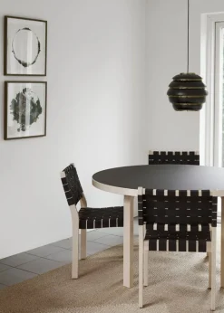 Artek Aalto stol 611, björk - svart vävning