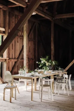 Artek Aalto stol 68, björk - vit laminat