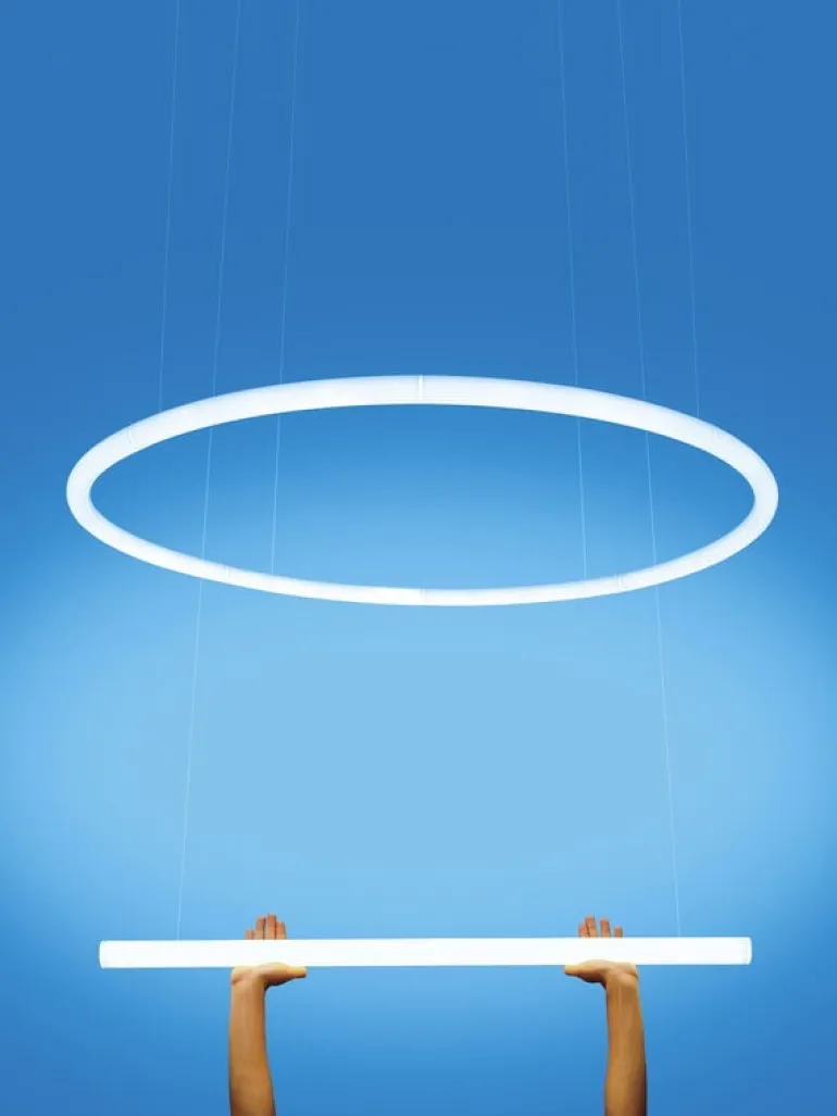 Artemide Alphabet of Light Circular vägg-/taklampa, 90 cm, vit