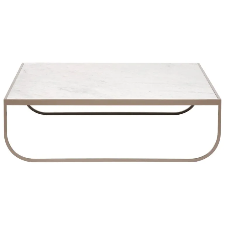 Asplund Tiki soffbord, 90 cm, lågt, nougat - Carrara