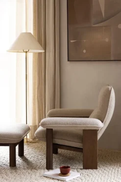 Audo Copenhagen Brasilia fotpall, valnöt - Bouclé 02