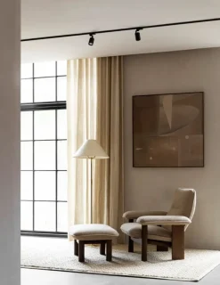 Audo Copenhagen Brasilia fotpall, valnöt - Bouclé 02