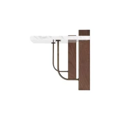 Audo Copenhagen Corbel hylla, stor, mörkbetsad ek - Carrara-marmor