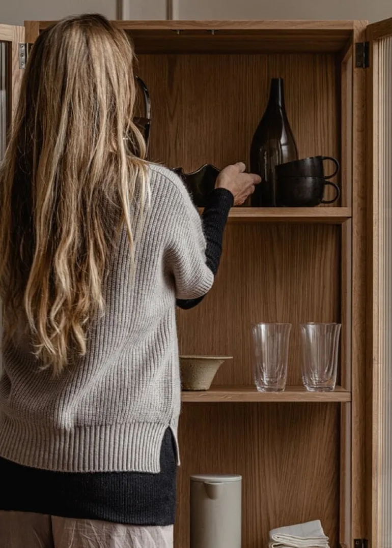 Audo Copenhagen Curiosity skåp, lågt, ek - glas