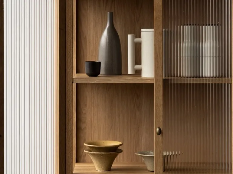 Audo Copenhagen Curiosity skåp, lågt, ek - glas