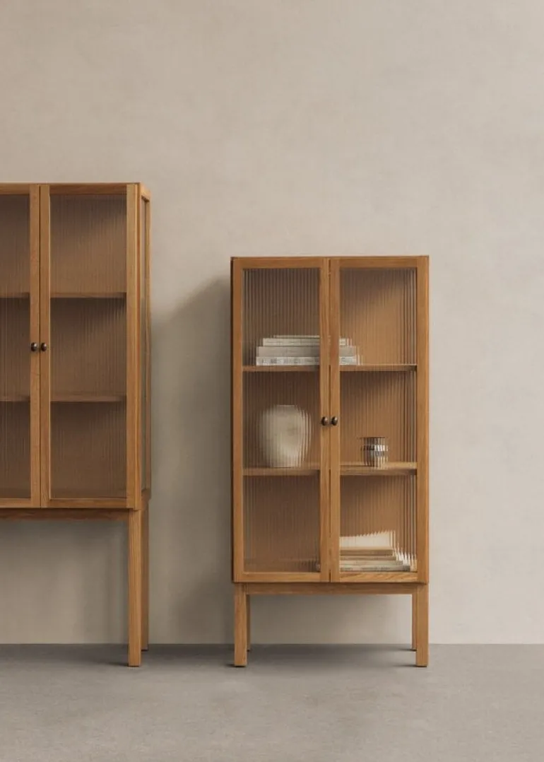 Audo Copenhagen Curiosity skåp, lågt, ek - glas