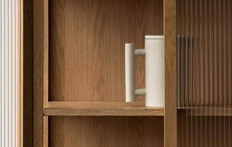 Audo Copenhagen Curiosity skåp, lågt, ek - glas