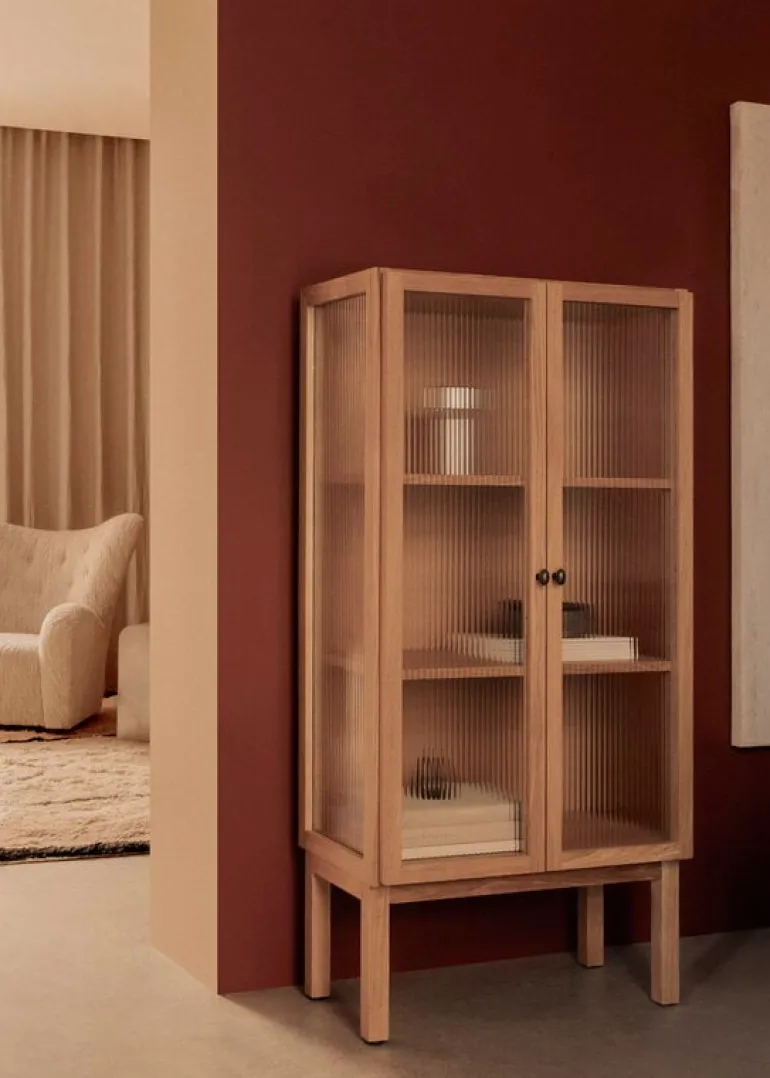 Audo Copenhagen Curiosity skåp, lågt, ek - glas