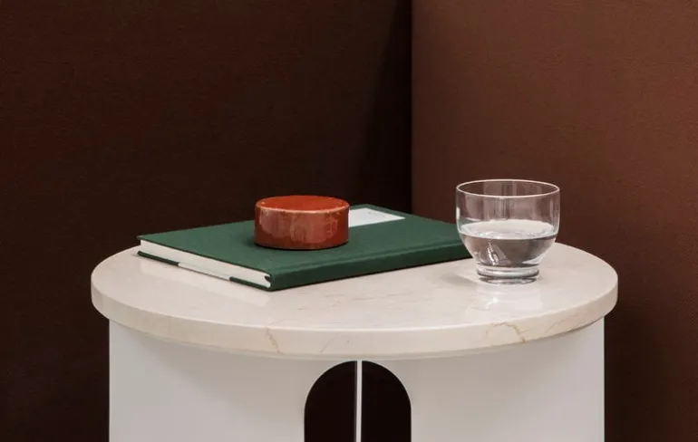 Audo Copenhagen Marmorskiva till Androgyne-bordet, vit