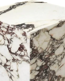 Audo Copenhagen Plinth bord, högt, Calacatta Viola-marmor