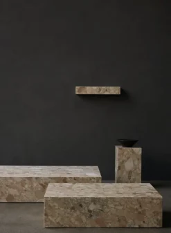 Audo Copenhagen Plinth bord, lågt, Kunis Breccia marmor