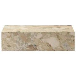Audo Copenhagen Plinth bord, lågt, Kunis Breccia marmor