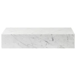 Audo Copenhagen Plinth Grand bord, vit Carrara marmor