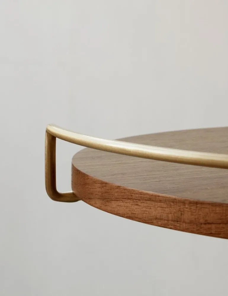 Audo Copenhagen Umanoff sidobord, 45 cm, valnöt - borstad mässing