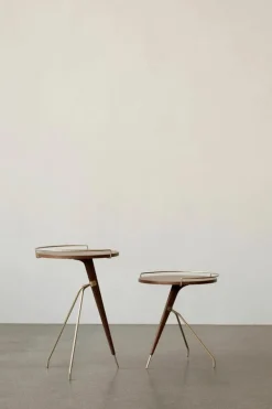 Audo Copenhagen Umanoff sidobord, 60 cm, valnöt - borstad mässing