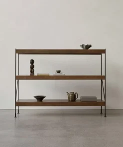 Audo Copenhagen Zet förvaringssystem, H114, svart stål - mörk betsad ek