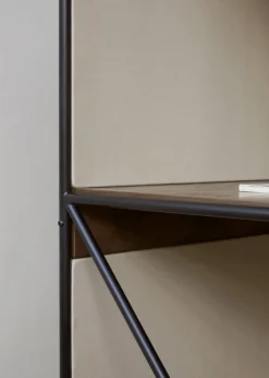 Audo Copenhagen Zet förvaringssystem, H114, svart stål - mörk betsad ek