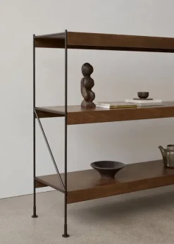 Audo Copenhagen Zet förvaringssystem, H114, svart stål - mörk betsad ek