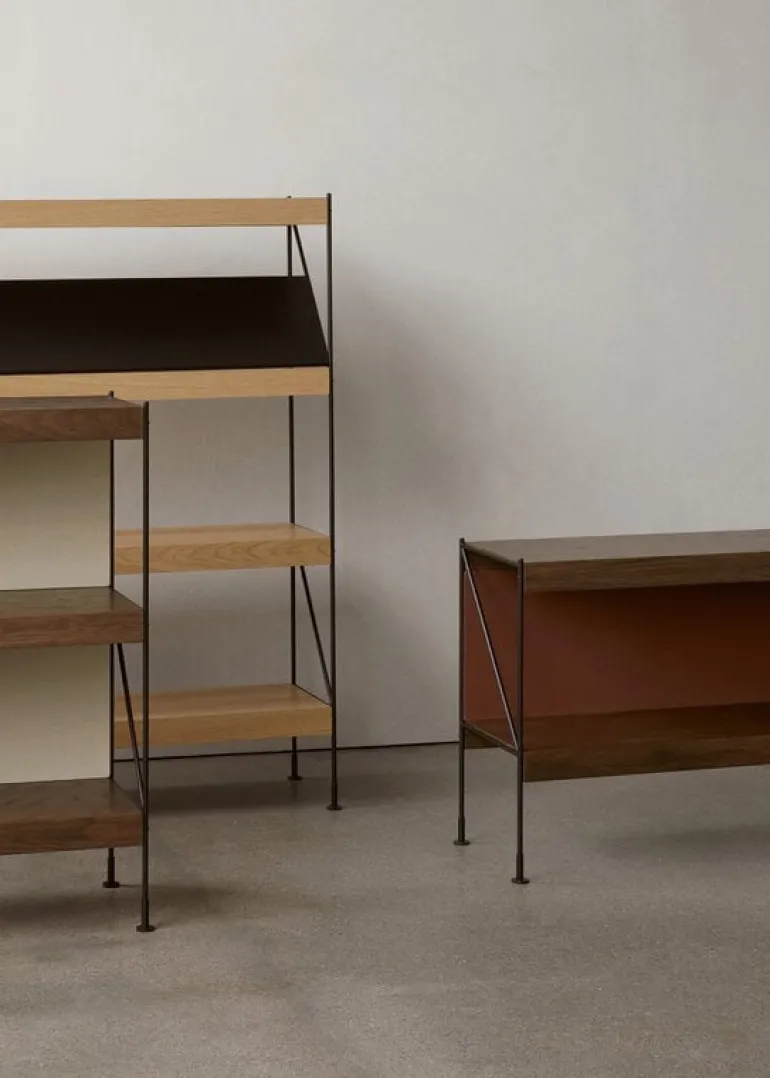 Audo Copenhagen Zet förvaringssystem, H158, svart stål - ek