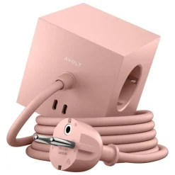 Avolt Square 1 USB-C förlängningssladd, 1,8 m, gammalrosa