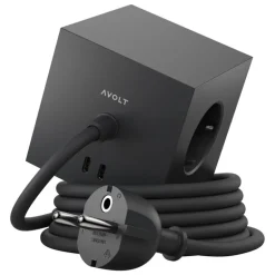 Avolt Square 1 USB-C förlängningssladd, 3 m, Stockholm svart