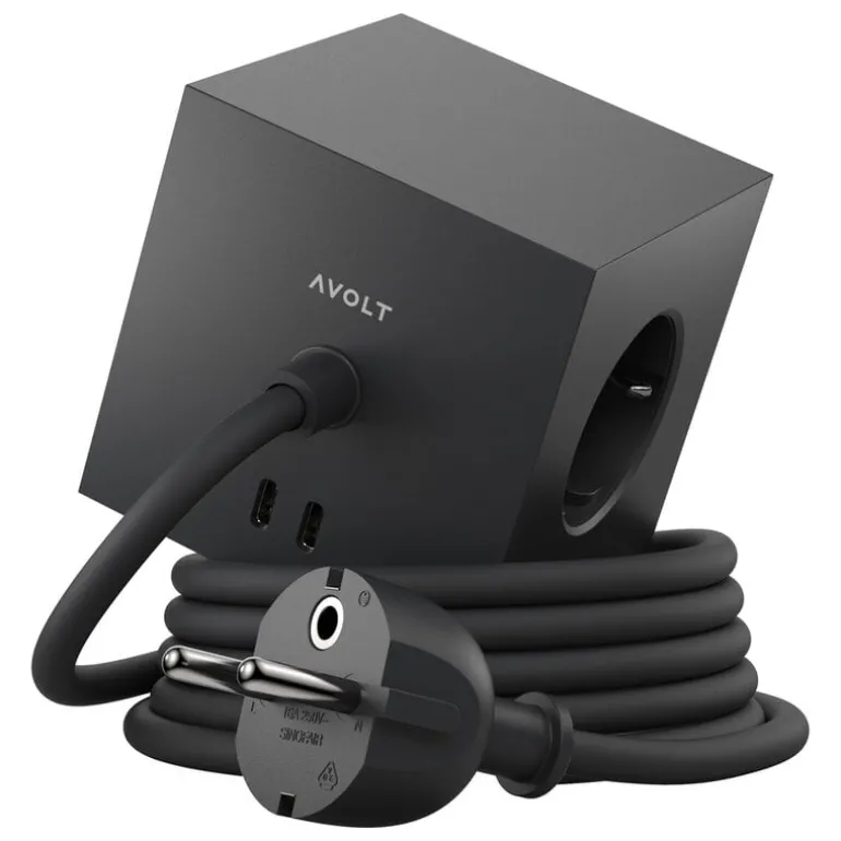 Avolt Square 1 USB-C förlängningssladd, 3 m, Stockholm svart