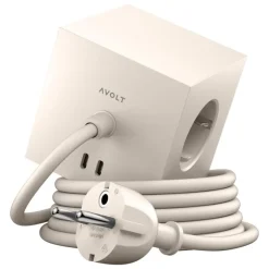 Avolt Square 1 USB-C-grenuttag, 1,8 m, Nomad sand