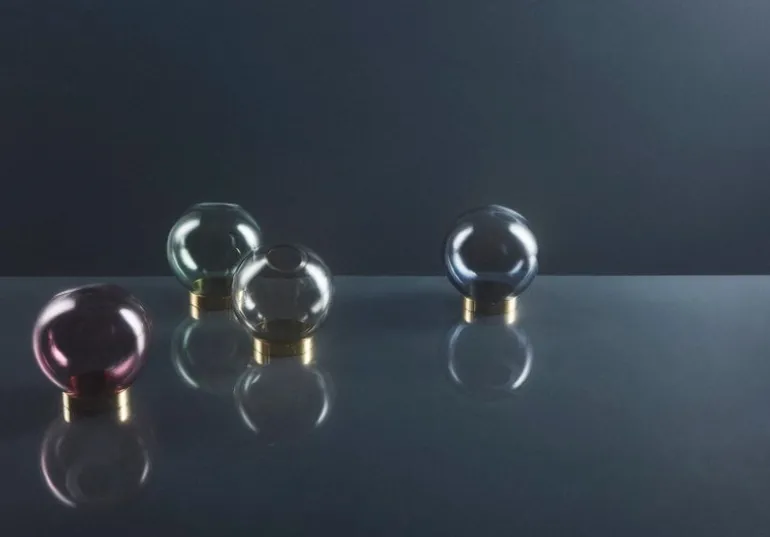 AYTM Globe vas, liten, rosa - guld